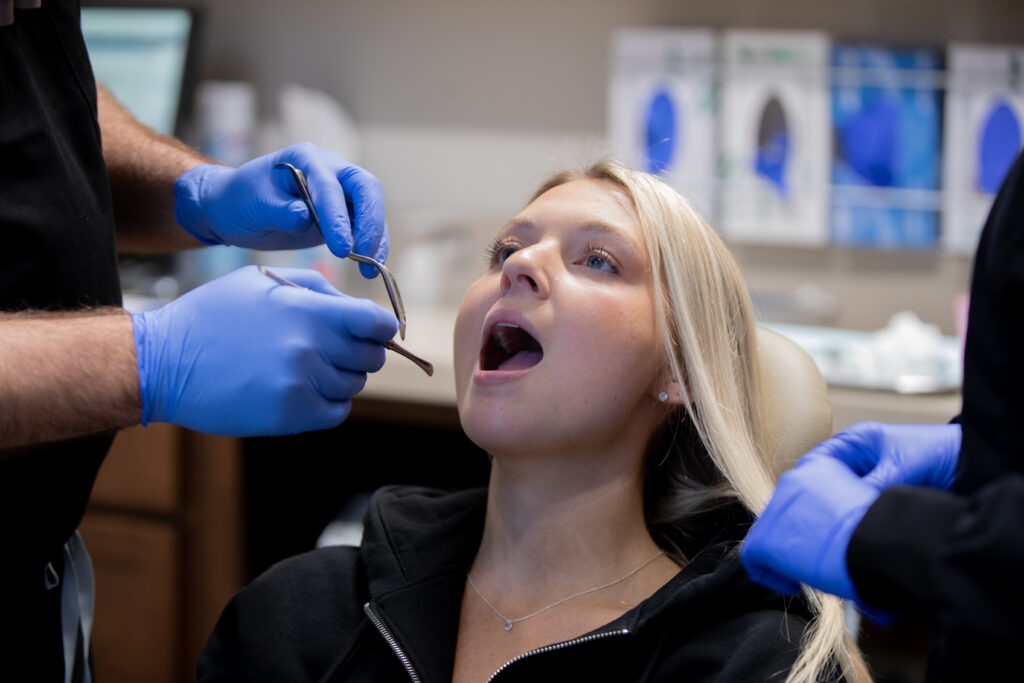 patient with open mouth